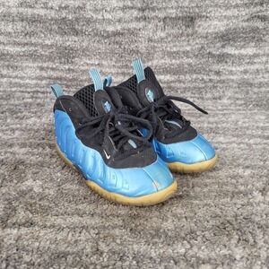 Nike Little Posite One Baby Sneakers Athletic Shoes Blue Black‎ Toddler Size 9C
